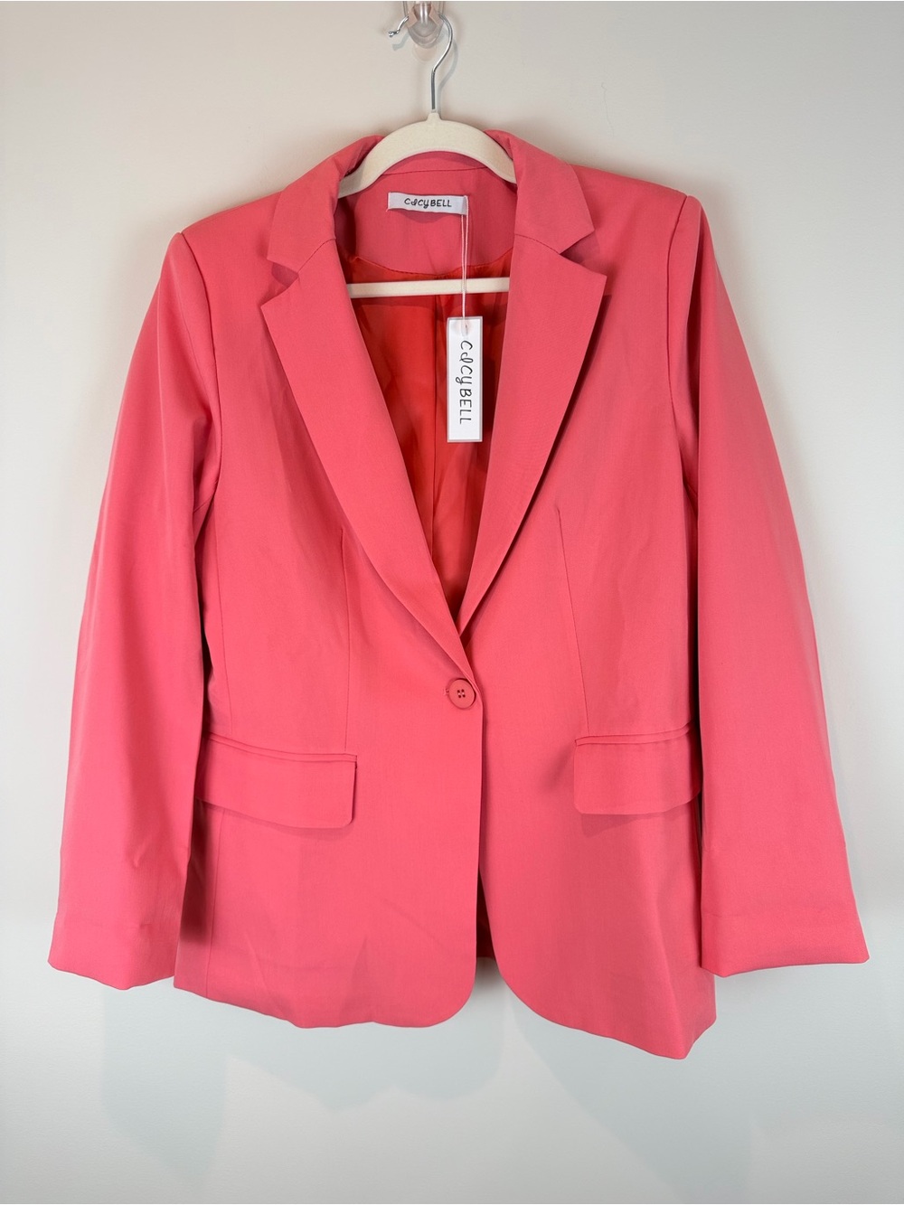 NWT Cicy Bell Coral Pink Single-Button Blazer Size Large